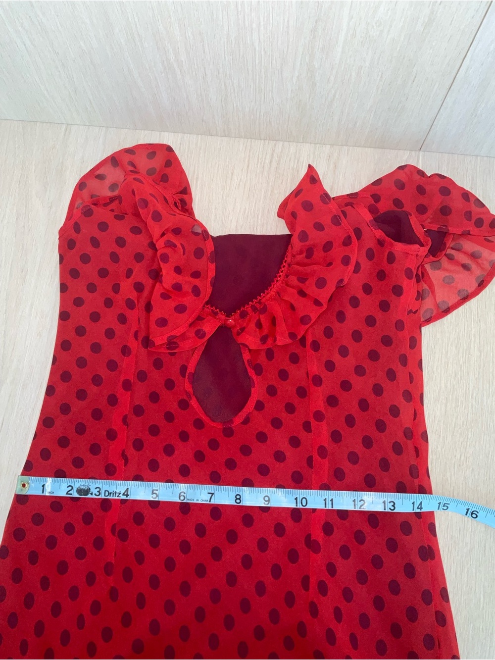 Lisa Says Gah Dahlia Red Ruffle-Trim Midi Dress - Picture 12 of 12